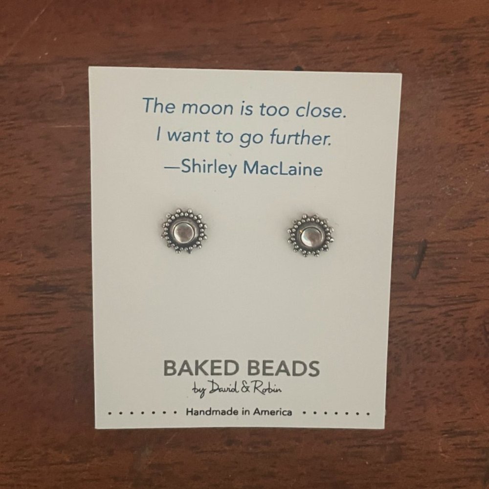 Baked Beads Silver Earrings